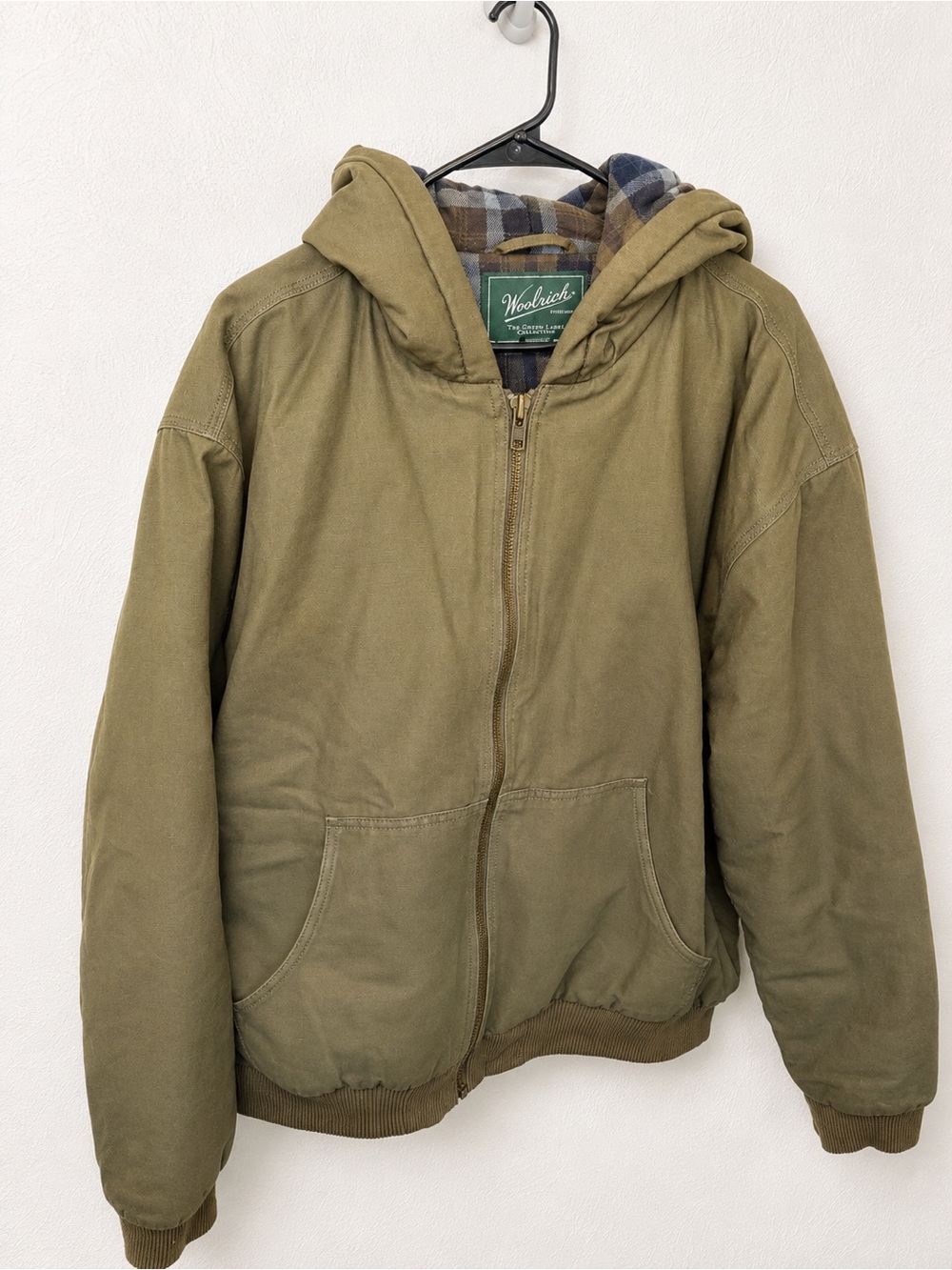 Woolrich Olive Green Hooded Field Jacket - Men's XL